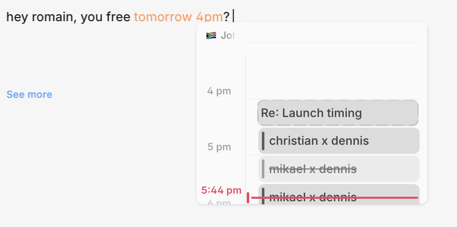 Amie apporte votre boîte de réception e-mail à son application de calendrier