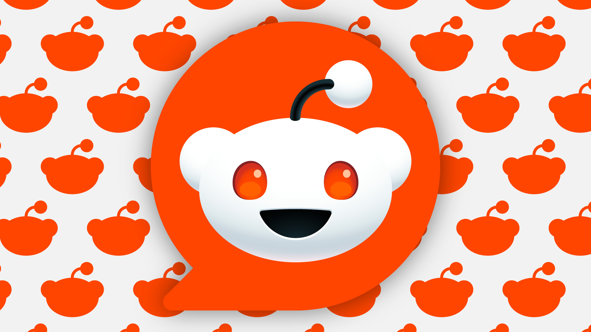 Logo Reddit sur un motif de silhouettes de logo