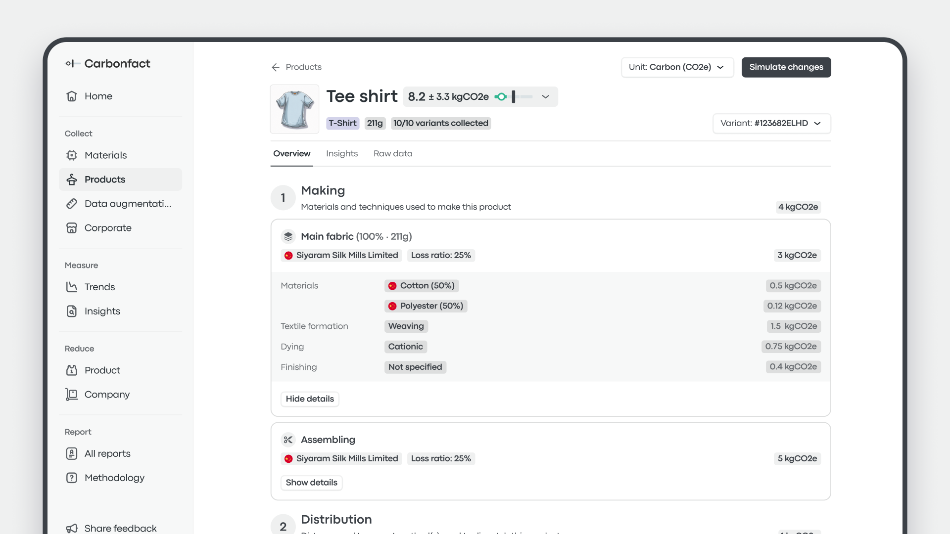 Carbonfact est une plateforme de gestion carbone conçue spécifiquement pour l'industrie de la mode