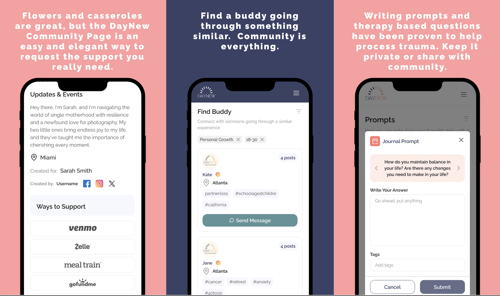Deux veuves fondatrices lancent DayNew, une plateforme sociale pour les personnes confrontées à un deuil et à un traumatisme