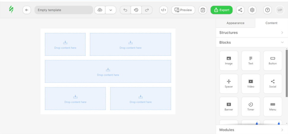 Éditeur d'e-mails vides