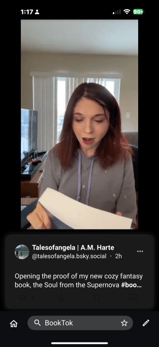 Capture d'écran du flux BookTok de Surf