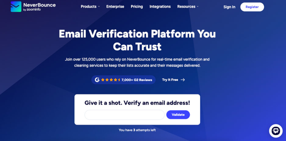 NeverBounce – capture d'écran