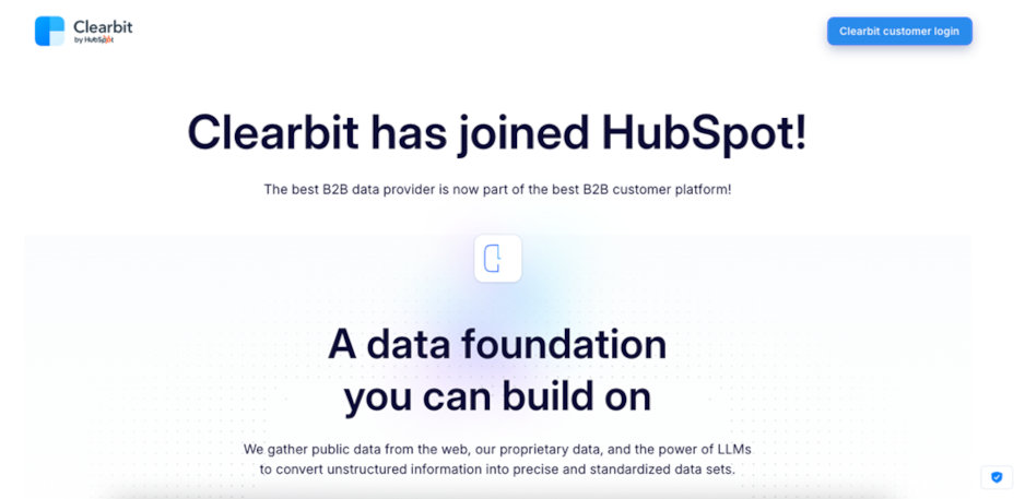 Clearbit - capture d'écran