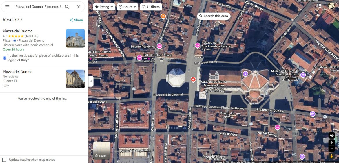 Capture d'écran de Google Maps