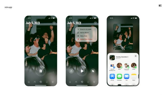Retro, une application de partage de photos pour vos amis, vous permet de « voyager dans le temps » grâce à votre pellicule