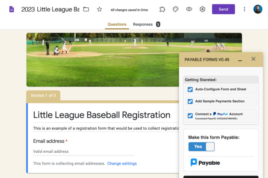 Module complémentaire Google Forms payant