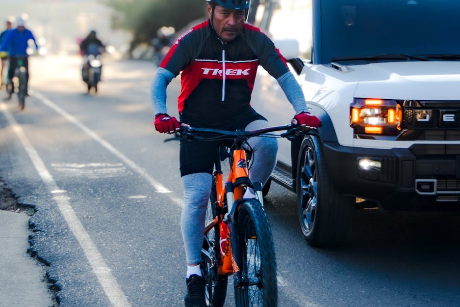 Cycliste sur la route