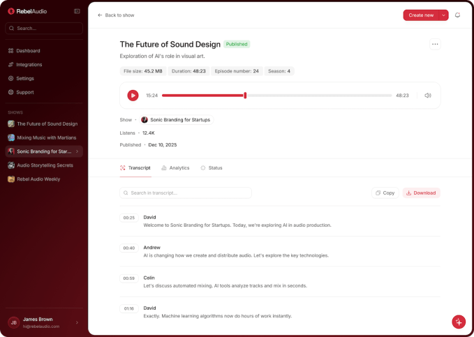 Rebel Audio est un nouvel outil de podcasting IA destiné aux créateurs débutants