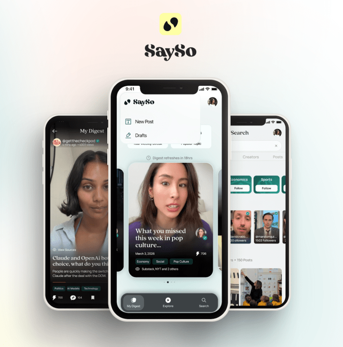SaySo est une nouvelle application vidéo courte qui vise à restaurer la confiance des utilisateurs dans l'actualité