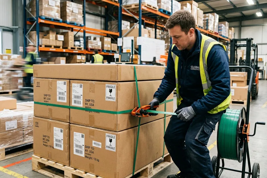 Bande plastique pour plusieurs colis